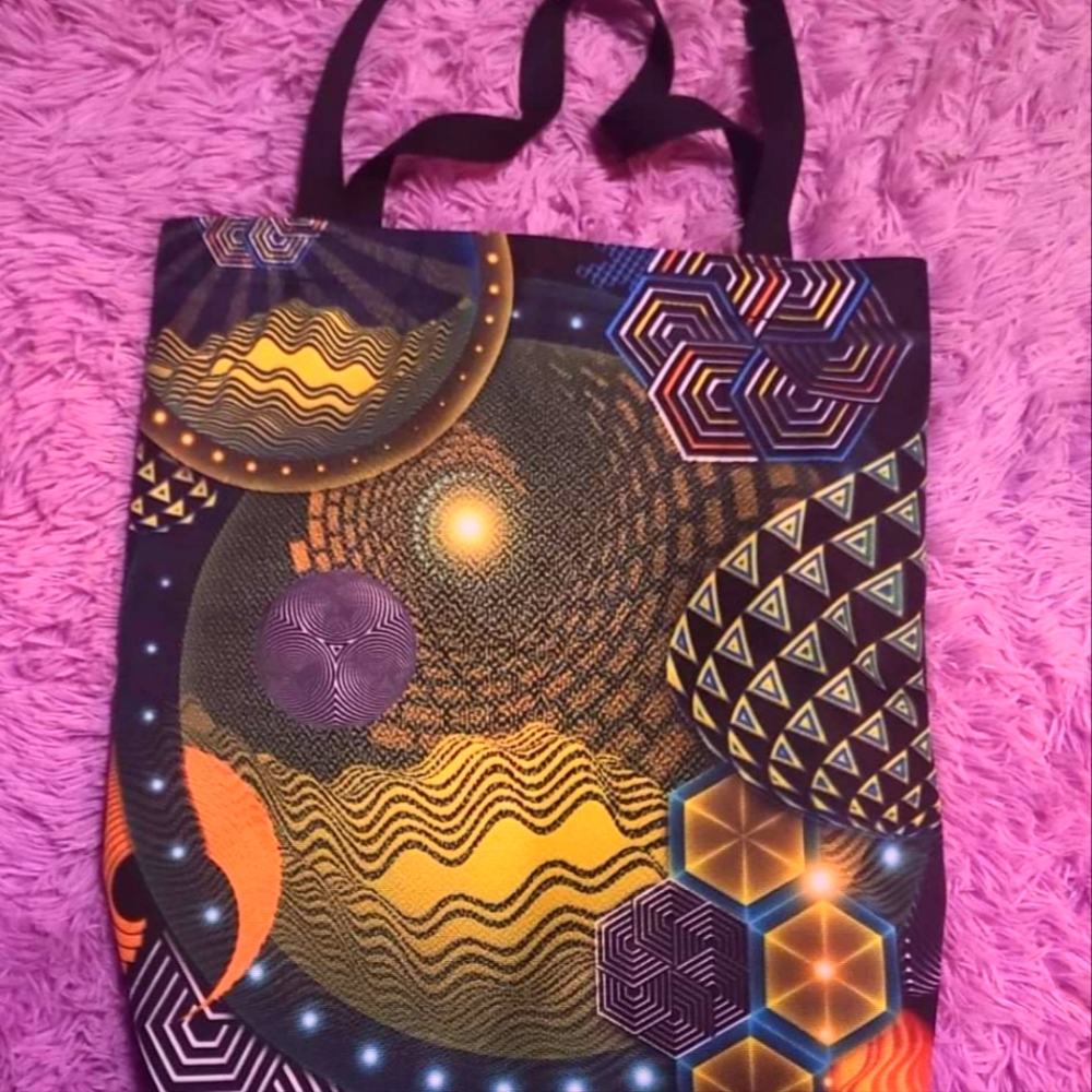 Psychedelic tote bag computer bag travel bag